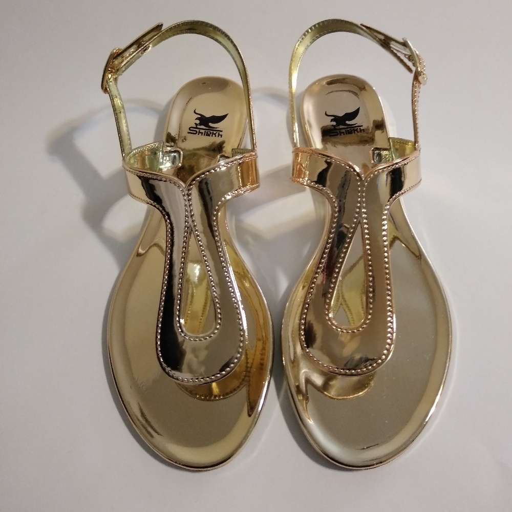 Women's Gold Sandals.